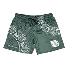 Load image into Gallery viewer, Manō Collection Green Paisley Mesh Shorts

