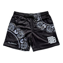 Load image into Gallery viewer, Manō Collection Black Paisley Mesh Shorts
