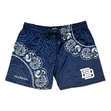Load image into Gallery viewer, Manō Collection Navy Paisley Mesh Shorts
